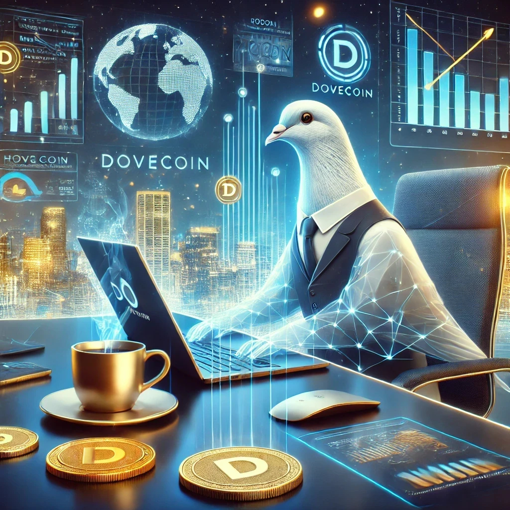 Abstract representation of buying DoveCoin